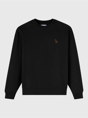 OVO Black Crewneck Sweater with Gold Embroidered Logo